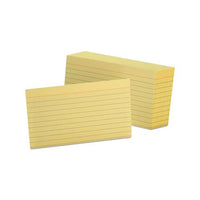Ruled Index Cards, 3 X 5, Canary, 100-pack