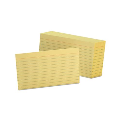 Ruled Index Cards, 3 X 5, Canary, 100-pack