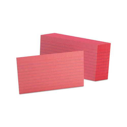 Ruled Index Cards, 3 X 5, Cherry, 100-pack