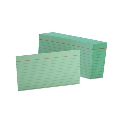 Ruled Index Cards, 3 X 5, Green, 100-pack