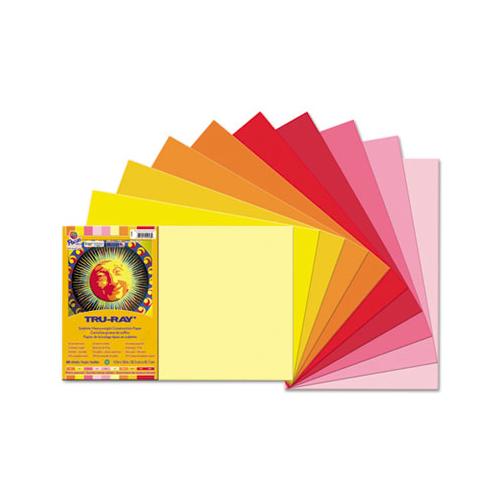 Tru-ray Construction Paper, 76lb, 12 X 18, Assorted Cool-warm Colors, 25-pack