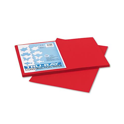 Tru-ray Construction Paper, 76lb, 12 X 18, Holiday Red, 50-pack