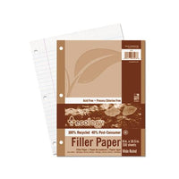 Ecology Filler Paper, 3-hole, 8 X 10.5, Wide-legal Rule, 150-pack