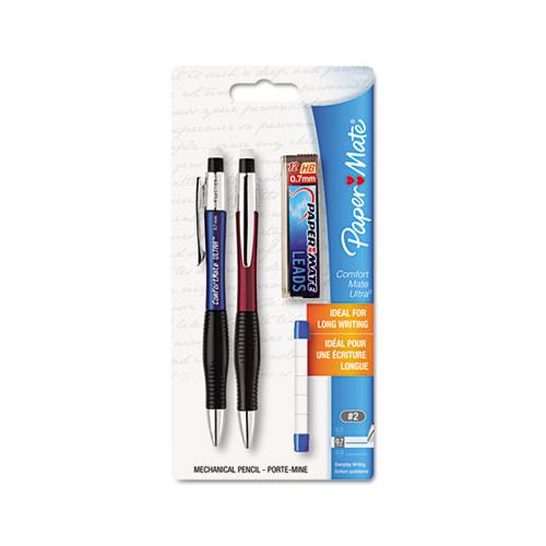 Comfortmate Ultra Pencil Starter Set, 0.7 Mm, Hb (#2.5), Black Lead, Assorted Barrel Colors, 2-pack