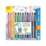 Limited Edition Point Guard Flair Stick Porous Point Pen, Medium 0.7mm, Tropical Ink-barrel, Dozen