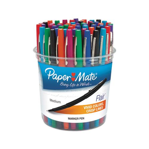 Point Guard Flair Stick Porous Point Pen, Bold 1.4mm, Assorted Ink-barrel, 48-set