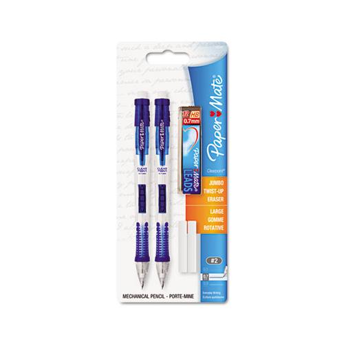 Clear Point Mechanical Pencil, 0.7 Mm, Hb (#2.5), Black Lead, Randomly Assorted Barrel Colors, 2-pack