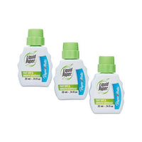 Fast Dry Correction Fluid, 22 Ml Bottle, White, 3-pack