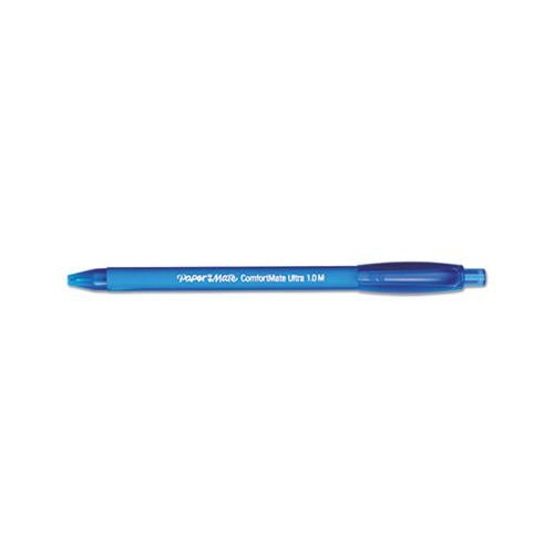 Comfortmate Ultra Retractable Ballpoint Pen, 1mm, Blue Ink-barrel, Dozen