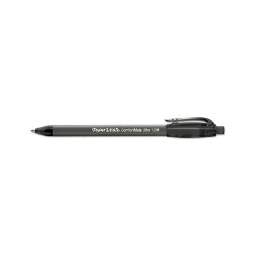 Comfortmate Ultra Retractable Ballpoint Pen, 1mm, Black Ink-barrel, Dozen