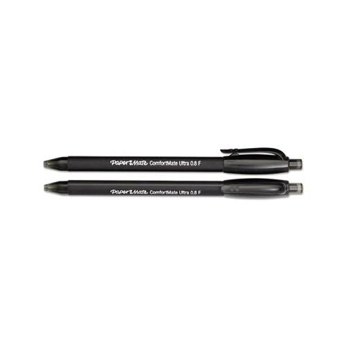 Comfortmate Ultra Retractable Ballpoint Pen, 0.8mm, Black Ink-barrel, Dozen