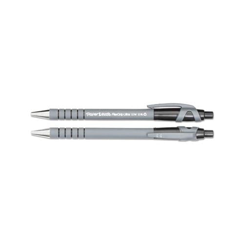 Flexgrip Ultra Retractable Ballpoint Pen, 1mm, Black Ink, Black-gray Barrel, Dozen