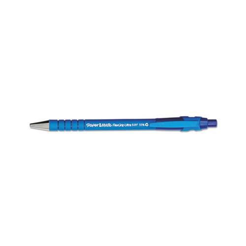 Flexgrip Ultra Retractable Ballpoint Pen, 0.8mm, Blue Ink, Black-blue Barrel, Dozen