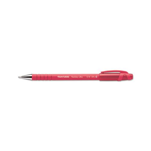 Flexgrip Ultra Stick Ballpoint Pen, Medium 1mm, Red Ink-barrel, Dozen