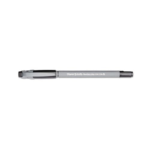 Flexgrip Ultra Stick Ballpoint Pen, Medium 1mm, Black Ink, Gray Barrel, Dozen