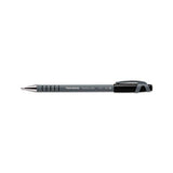 Flexgrip Ultra Stick Ballpoint Pen, Fine 0.8mm, Black Ink, Gray Barrel, Dozen