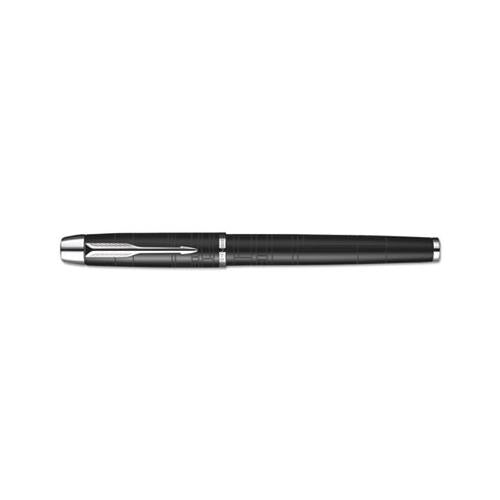 Im Premium Stick Roller Ball Pen Gift Box, 0.7mm, Black Ink, Black-chrome Barrel