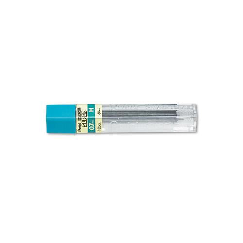 Super Hi-polymer Lead Refills, 0.7 Mm, H, Black, 12-tube
