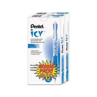 Icy Mechanical Pencil, 0.7 Mm, Hb (#2.5), Black Lead, Transparent Blue Barrel, 24-pack