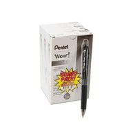 Wow! Retractable Ballpoint Pen Value Pack, Medium 1 Mm, Black Ink-barrel, 36-pack