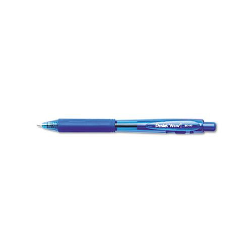 Wow! Retractable Ballpoint Pen, Medium 1 Mm, Blue Ink-barrel, Dozen