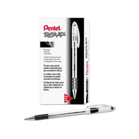 R.s.v.p. Stick Ballpoint Pen, Fine 0.7mm, Black Ink, Clear-black Barrel, Dozen