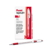 R.s.v.p. Stick Ballpoint Pen, Fine 0.7mm, Red Ink, Clear-red Barrel, Dozen