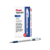 R.s.v.p. Stick Ballpoint Pen, Medium 1mm, Blue Ink, Clear-blue Barrel, Dozen