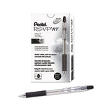 R.s.v.p. Rt Retractable Ballpoint Pen, 1mm, Black Ink, Clear Barrel, Dozen