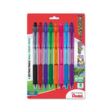 R.s.v.p. Rt Retractable Ballpoint Pen, 1mm, Assorted Ink, Clear Barrel, 8-pack