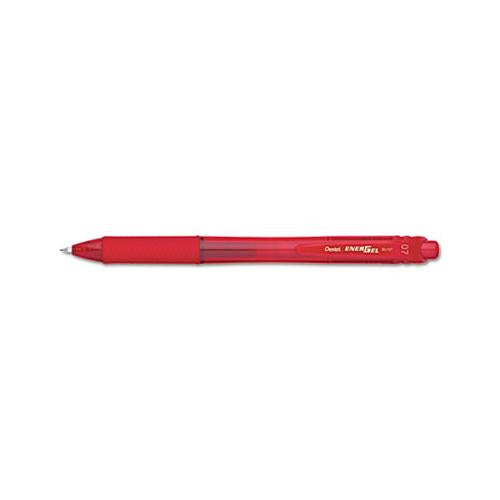 Energel-x Retractable Gel Pen, 0.7 Mm Metal Tip, Red Ink-barrel, Dozen
