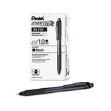 Energel-x Retractable Gel Pen, 1 Mm Metal Tip, Black Ink, Smoke Barrel, Dozen