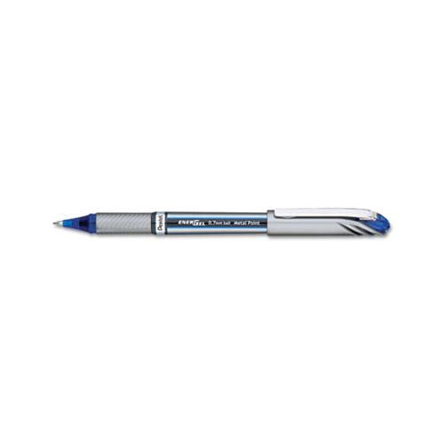 Energel Nv Stick Gel Pen, 0.7 Mm Metal Tip, Blue Ink-barrel, Dozen