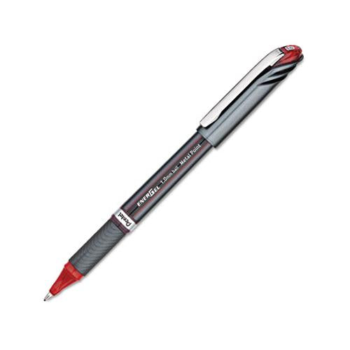Energel Nv Stick Gel Pen, 1 Mm Metal Tip, Red Ink-barrel, Dozen