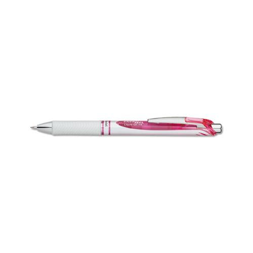 Energel Rtx Retractable Gel Pen, 0.7 Mm, Pink Ink, White-pink Barrel