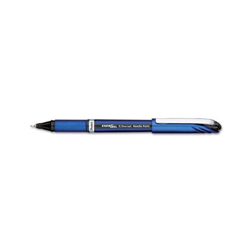 Energel Nv Stick Gel Pen, 0.5 Mm Needle Tip, Black Ink, Gray Barrel, Dozen