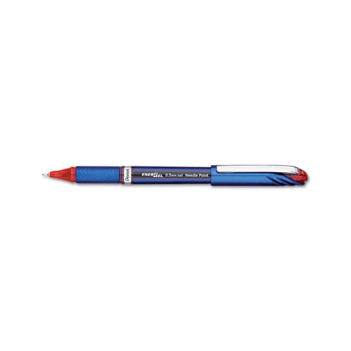 Energel Nv Stick Gel Pen, 0.5 Mm Needle Tip, Red Ink-barrel, Dozen
