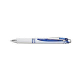 Energel Rtx Retractable Gel Pen, Fine 0.5 Mm, Blue Ink, White-blue Barrel