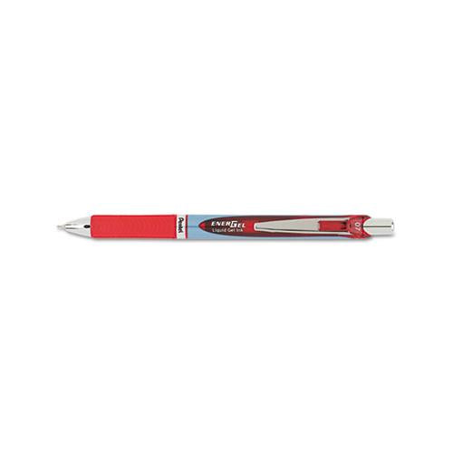 Energel Rtx Retractable Gel Pen, Medium 0.7 Mm, Red Ink, Red-gray Barrel