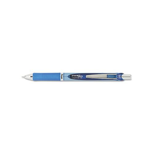 Energel Rtx Retractable Gel Pen, Medium 0.7 Mm, Blue Ink, Blue-gray Barrel