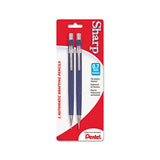 Sharp Mechanical Pencil, 0.7 Mm, Hb (#2.5), Black Lead, Blue Barrel, 2-pack