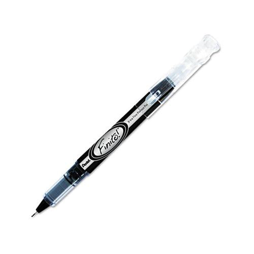 Finito! Stick Porous Point Pen, Extra-fine 0.4mm, Black Ink, Black-silver Barrel