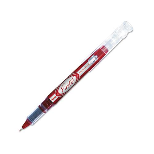 Finito! Stick Porous Point Pen, Extra-fine 0.4mm, Red Ink, Red-silver Barrel