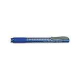 Clic Eraser Grip Eraser, White Polyvinyl Chloride Eraser, Blue Barrel
