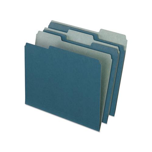 Earthwise By 100% Recycled Colored File Folders, 1-3-cut Tabs, Letter Size, Blue, 100-box