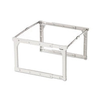 Plastic Snap-together Hanging Folder Frame, Legal-letter Size, 18" To 27" Long, White-silver Accents, 4-box