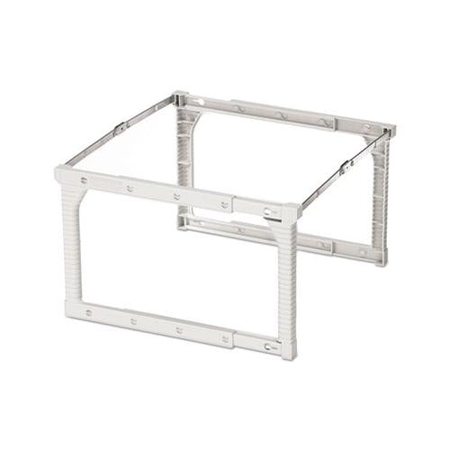 Plastic Snap-together Hanging Folder Frame, Legal-letter Size, 18" To 27" Long, White-silver Accents, 4-box