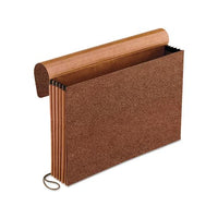 Standard Expanding Wallet, 5.25" Expansion, 1 Section, Legal Size, Red Fiber