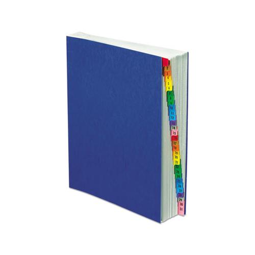 Expanding Desk File, 31 Dividers, Dates, Letter-size, Blue Cover