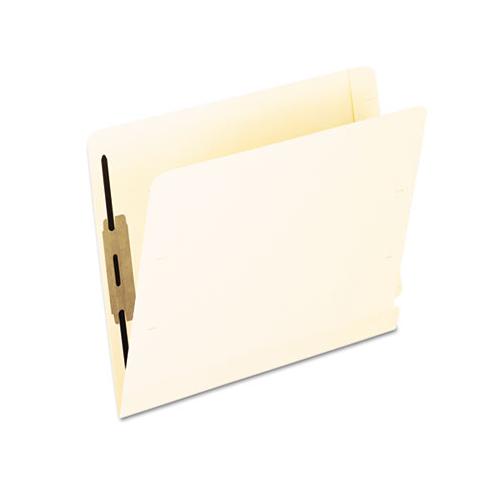 Manila Laminated End Tab Folders With Two Fasteners, Straight Tab, Letter Size, 11 Pt. Manila, 50-box